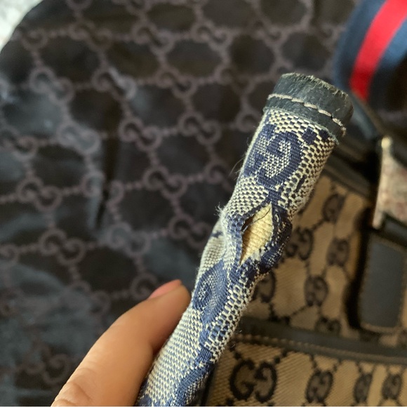 Authentic Gucci Tote Bag Gg Canvas Sherry Navy/Canvas - Picture 4 of 7